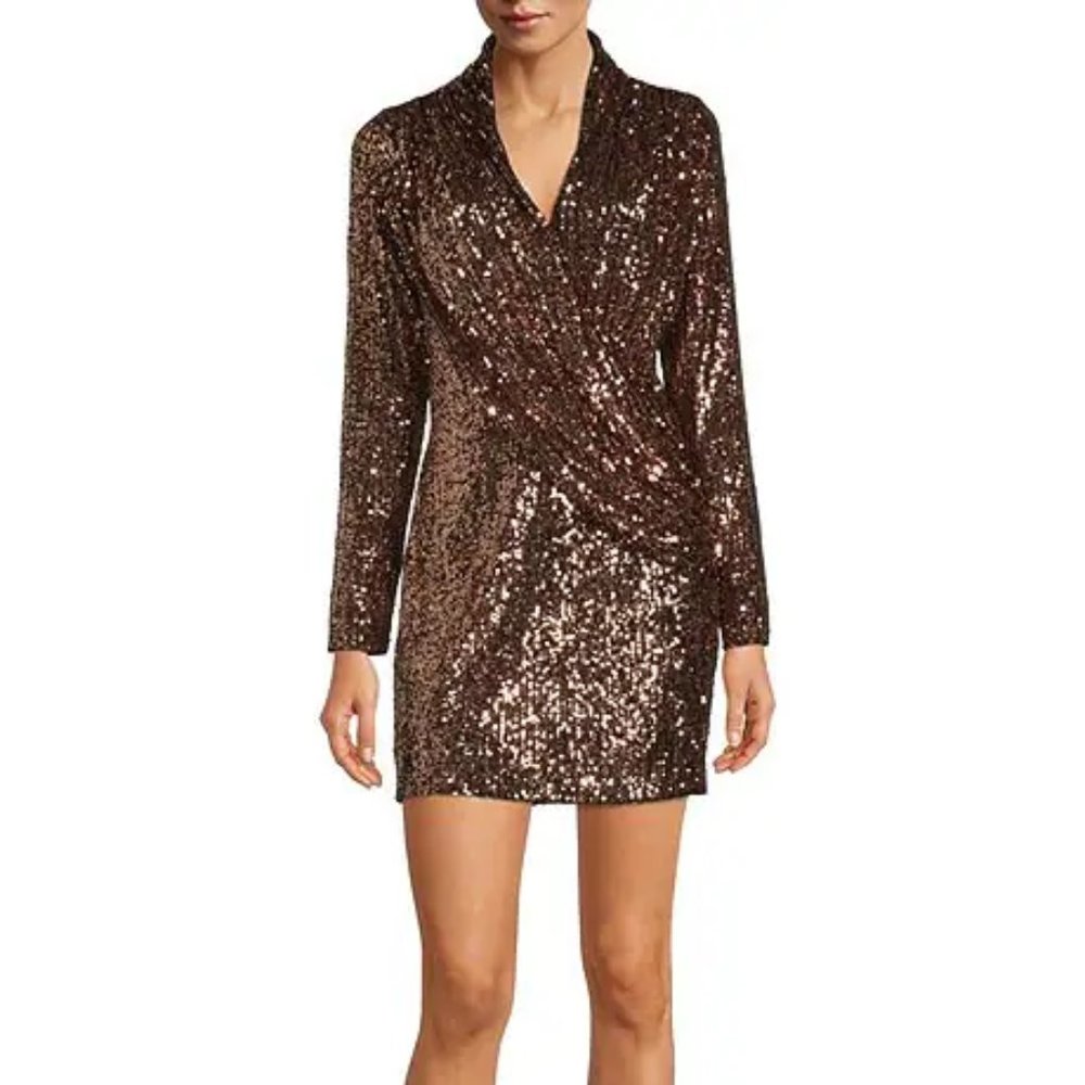 Belle Badgley Mischka Juliana Sequin Mini Sheath Dress. NWT!